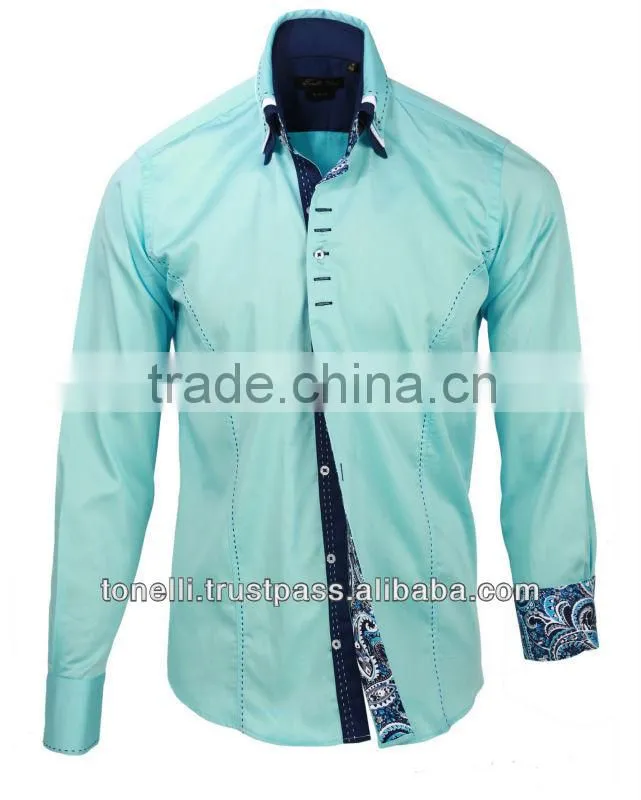 Pure Cotton Triple Collar Mens Dress Shirts