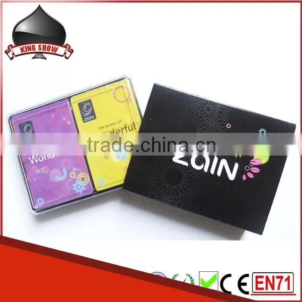High end poker poker cards plastic with custom logo
