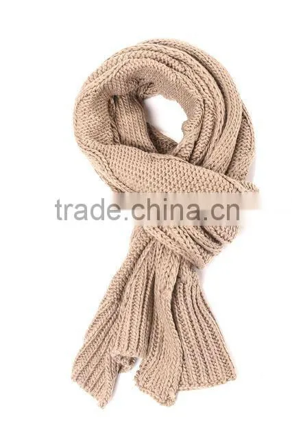 crochet hand knit acrylic scarf