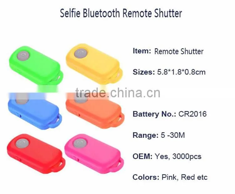 2016 Universal Wireless Bluetooth Monopod Selfie Stick Remote / Camera Shutter for iPhone, iPad, Samsung, LG, HTC