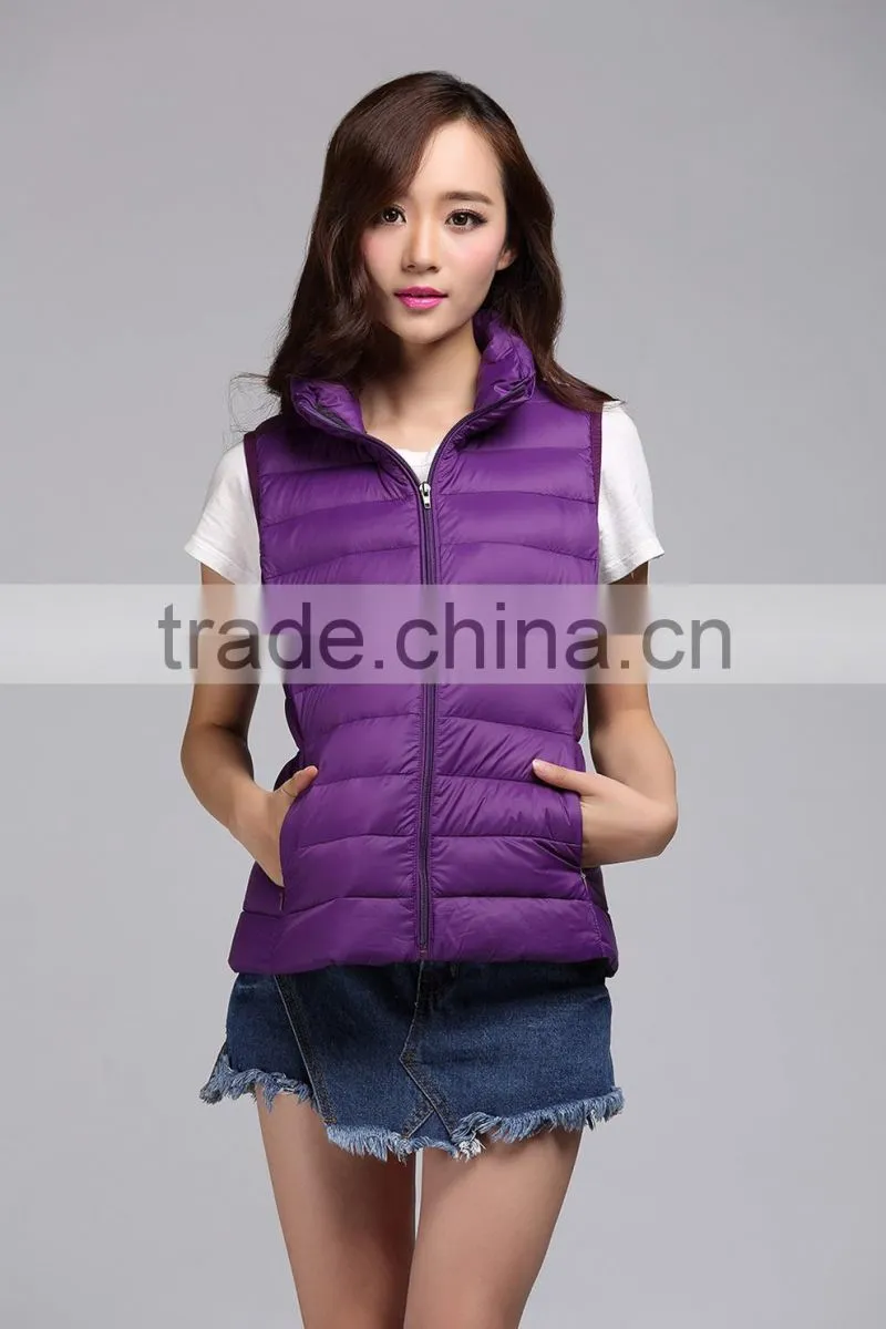 2015 stylish popular women casual down waistcoat for winter