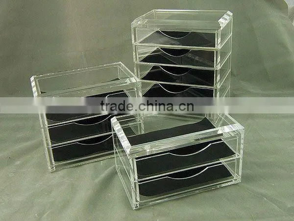 Transparent Crystal Acrylic Jewelry Display Cases