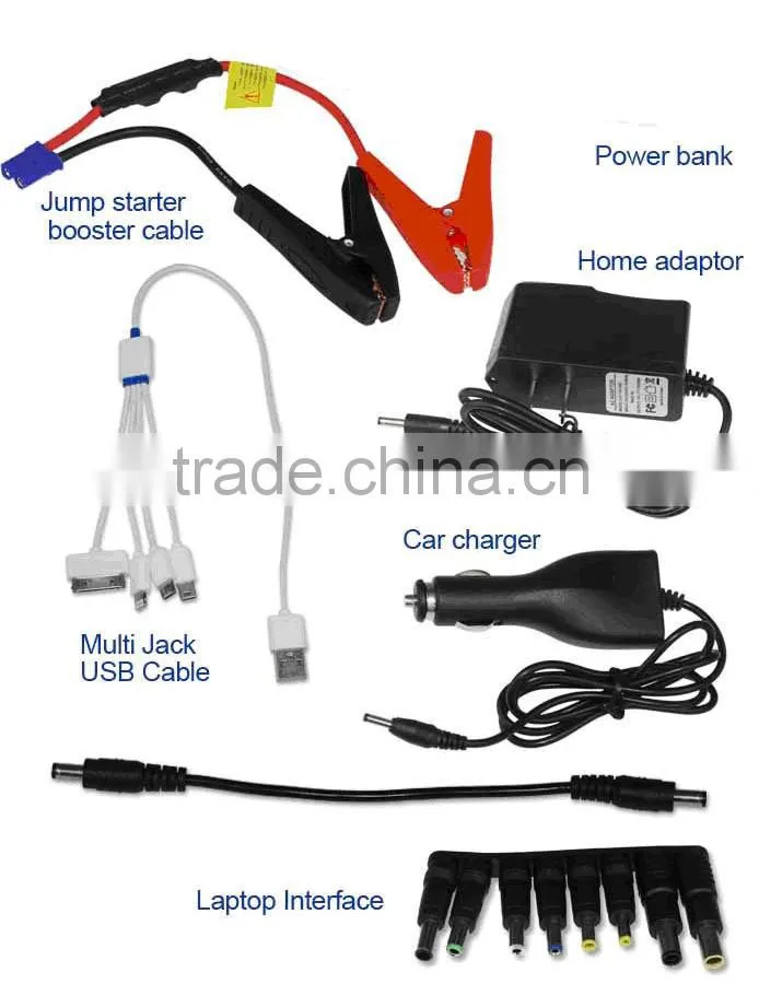 AC free sample 12V/24V jump starter 12800mAh portable car battery jump starter