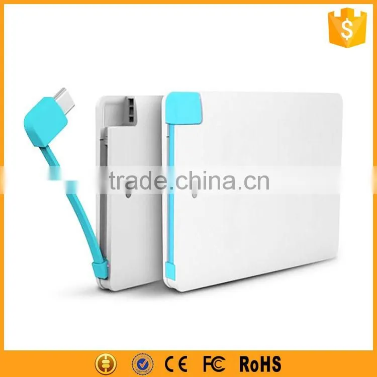 ABS Slim ABS Factory Custom Unique Power Bank Credit Card 2000mAh