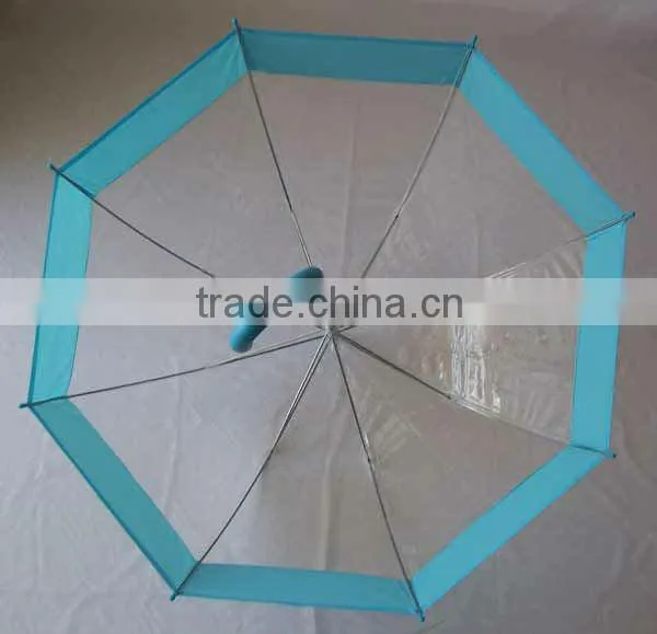 summer new design curved plastic handle transparent bubble POE material umbrella
