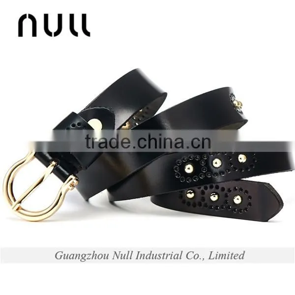 punching style genuine leather girls belts