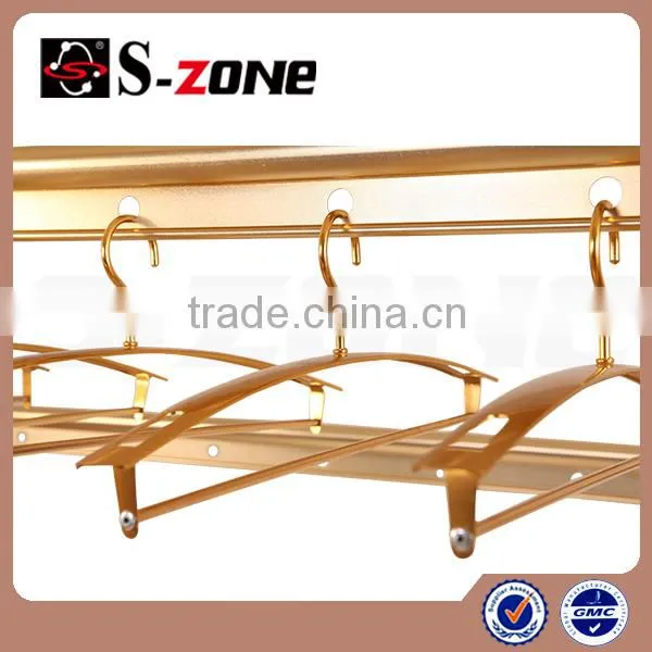 ceiling mounted fancy metal clothes hanger rack for clothes