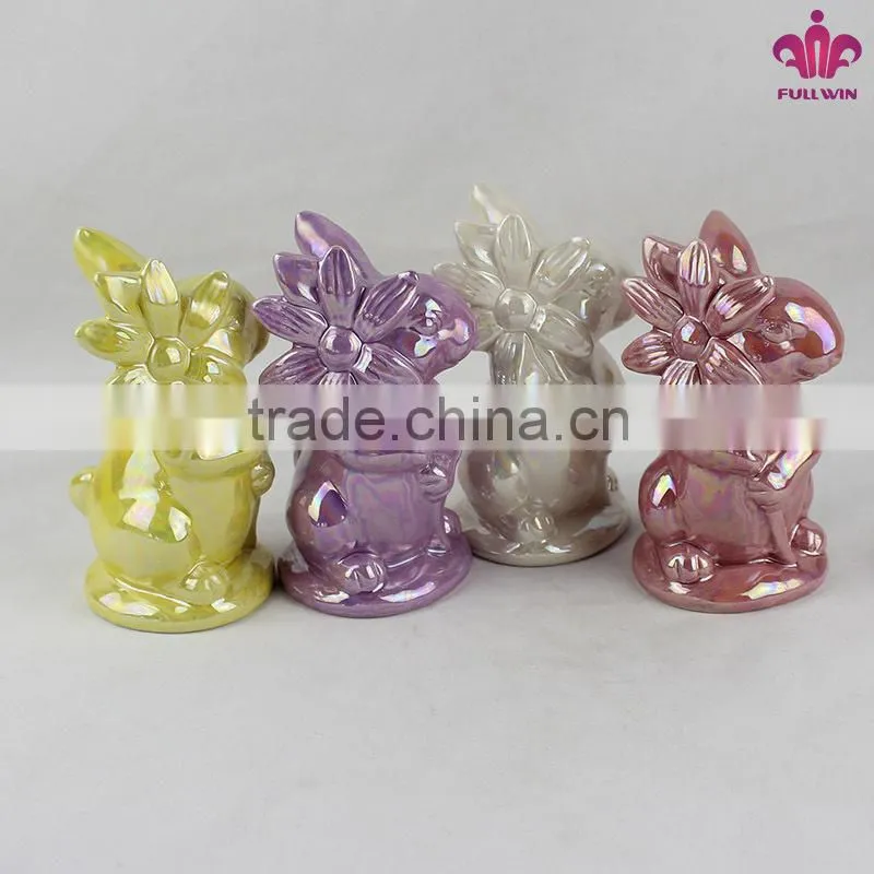 Peal glazed Ceramic Rabbit Decoration for Easter Day