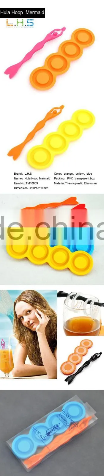Sexy mermaid hula hoop shape silicone ice cube tray