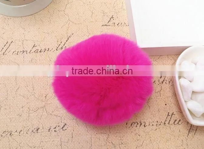 Real Fur Ball Key Chain / Fur Ball Keychain / Rex Rabbit Fur Pom Poms