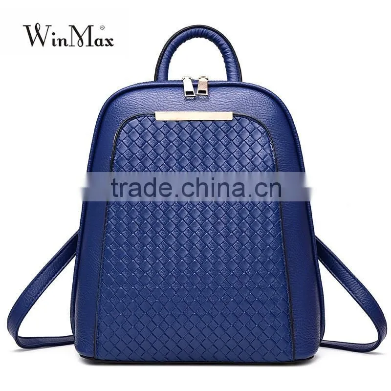 Leisure Knitting Teenage High Quality School Backpack Bags for Girls