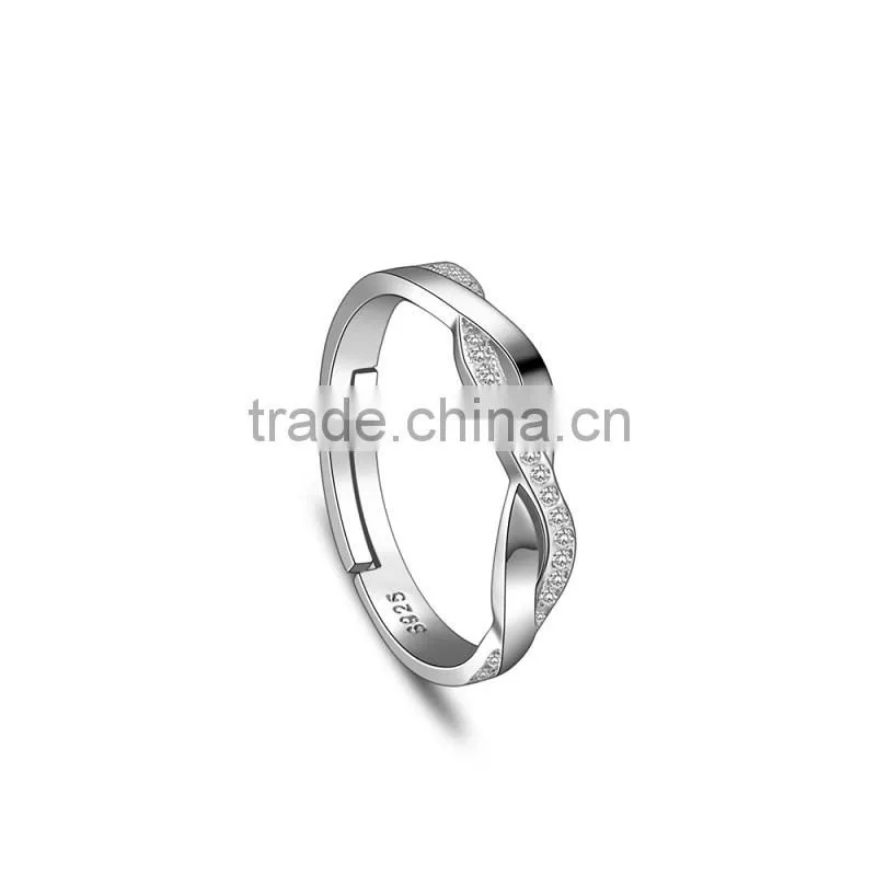 loyal couple infinity symbol S925 Silver plain engagement couple rings