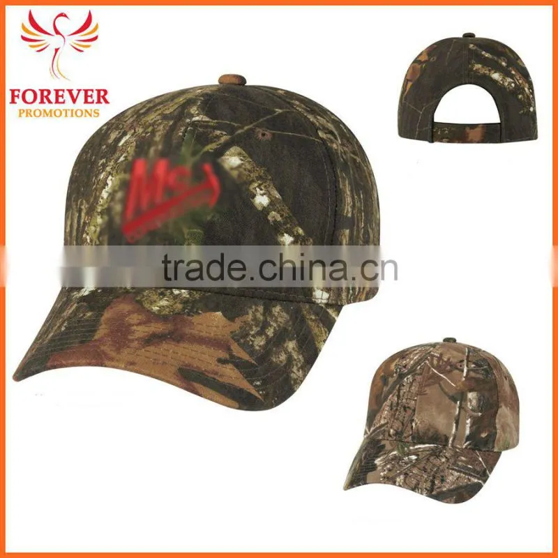 Custom Logo Print Camouflage Cotton Oak Tree Real Tree Baseball Cap Hat