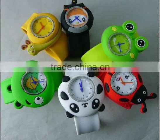 children cute quartz wrist silicone animal shape slap kids watches