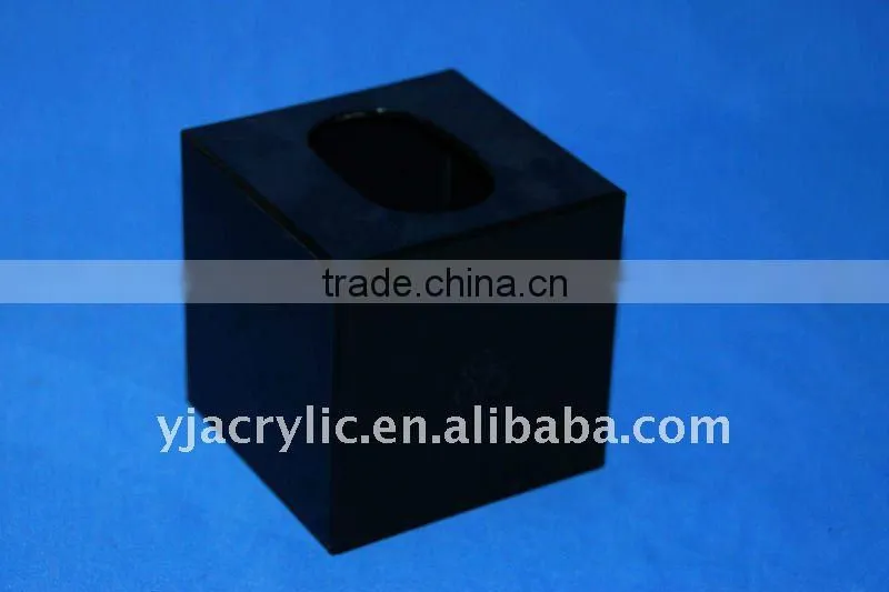black acrylic tissue box
