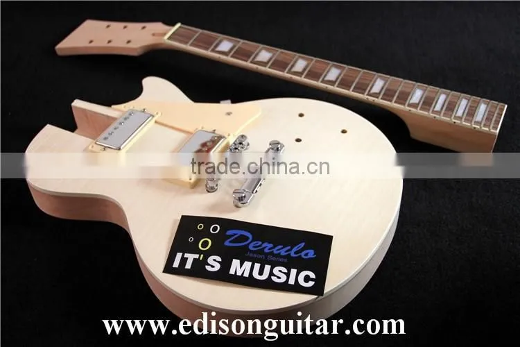 DIY Electric Guitar Kits with hardware Solid Mahagany Body Tiger Maple Top MX-002