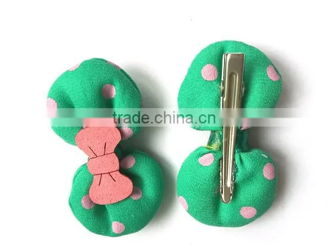 New design cute cotton fabric flower children hair clip set NCA160314