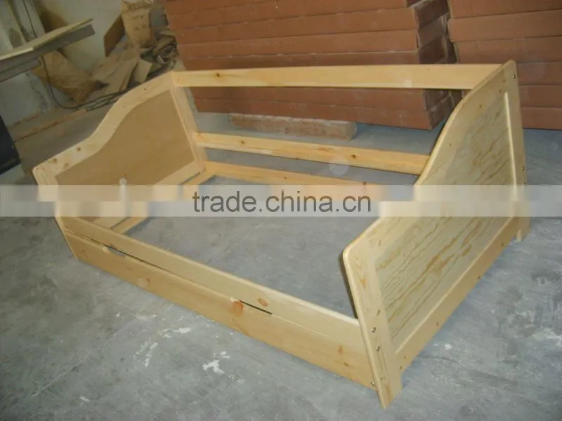 Modern quality solid pine wood box bed designs for sofa bed
