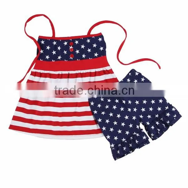 Baby clothes factory wholesale children's boutique OEM service sleeveless set infant and toddler clothing