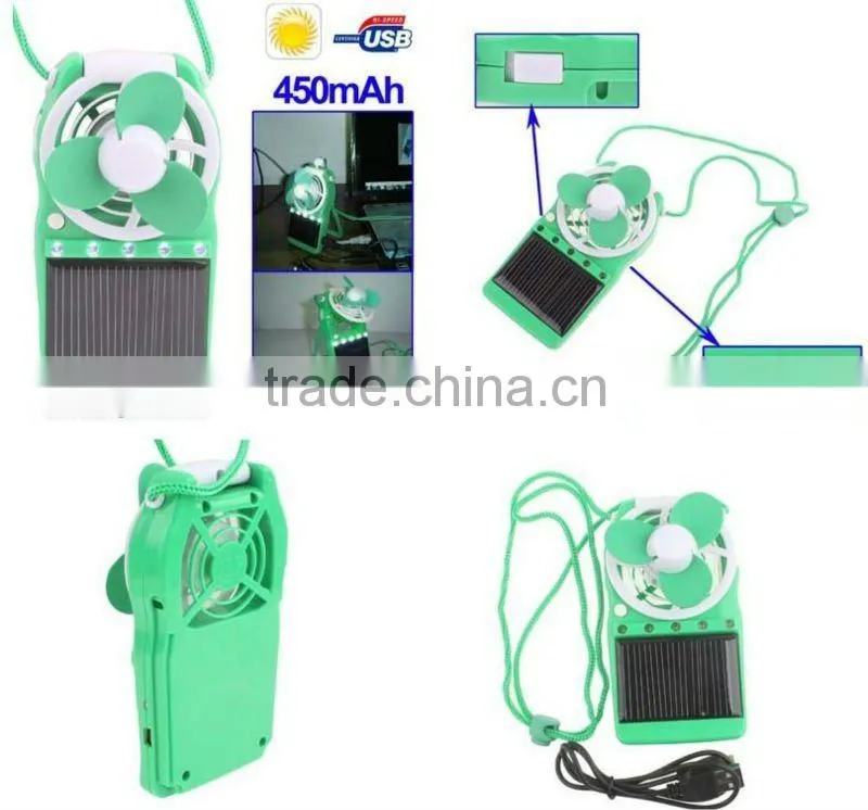 2012 hottest led light solar camping fans with moble charger function