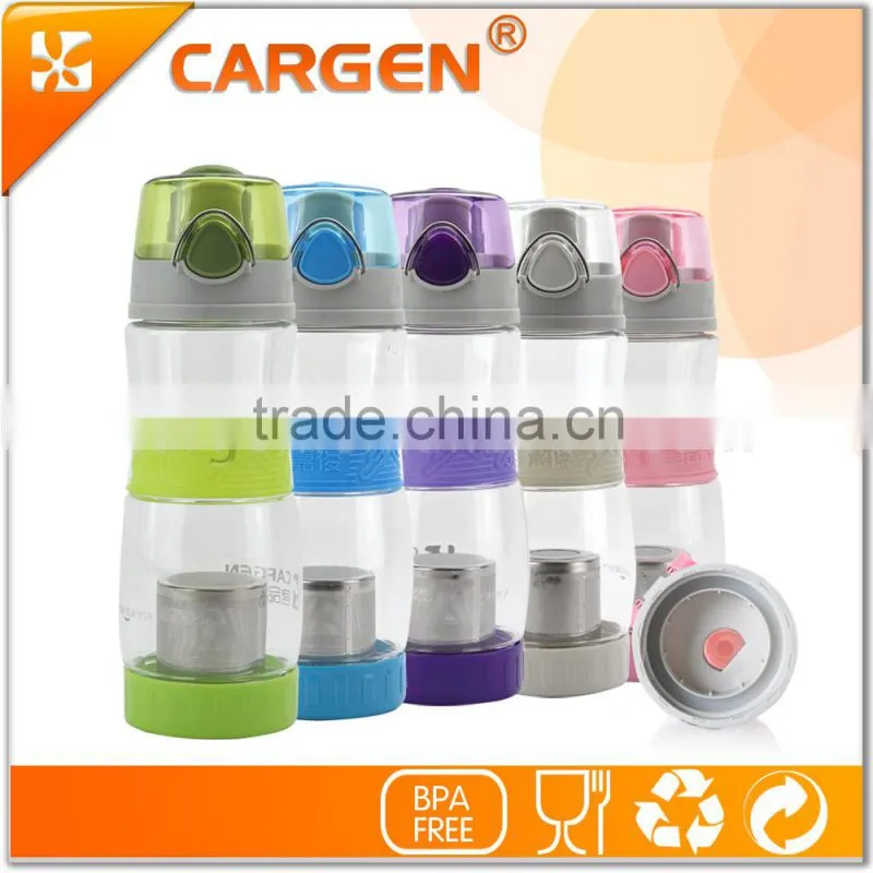 China supplier hot sale portable flip lid bottle with tea infuser