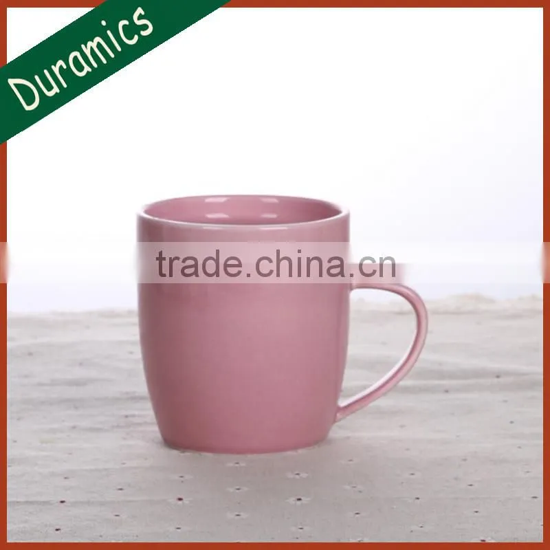 Wholesale colorful printing ceramic tea cup with lid and handle