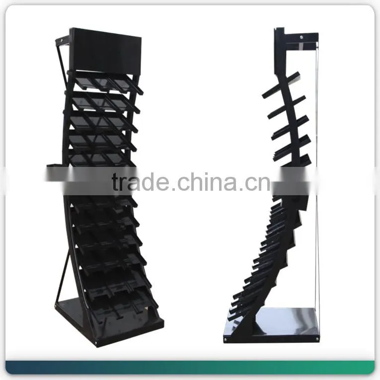 black floor standing metal marble tile carpet display stand for ceramic tiles HSX-S0032