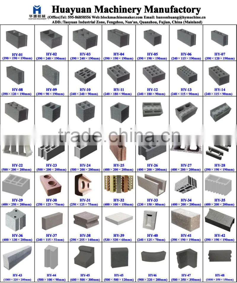 2010-2013 Most popular hollow bricks made of concrete block making machine price in india