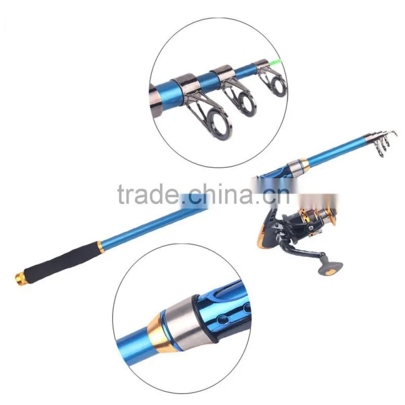 2.4M 7.87FT Telescopic Fishing Rod Tackle Travel Spinning Fishing Pole