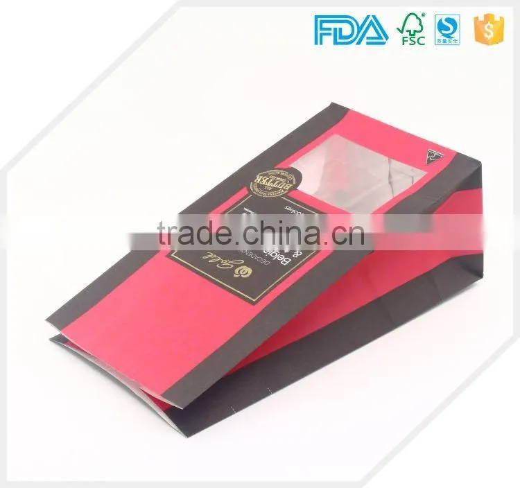 Accept custom order popular design security food kraft paper bag,snack paper bag