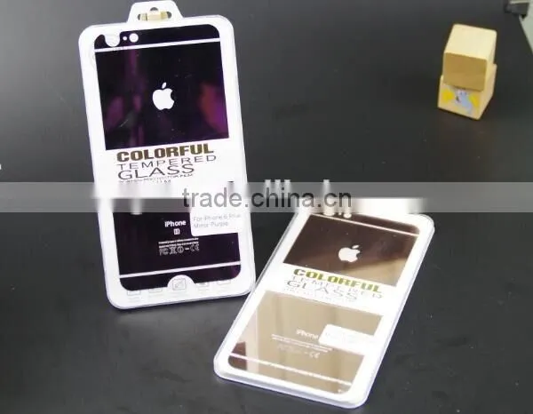 9H 0.3mm Color tempered glass full back front for iphone 7 7 plus screen protector shenzhen wholesale