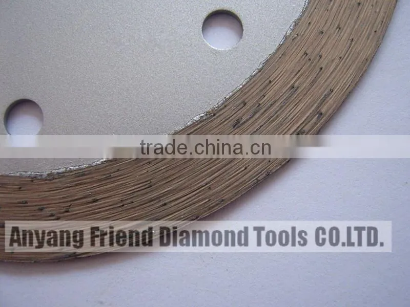 Continuous rim diamond saw blade for stone cutting