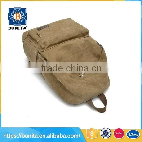 Casual khaki big capacity men canvas backpacks for wholesale