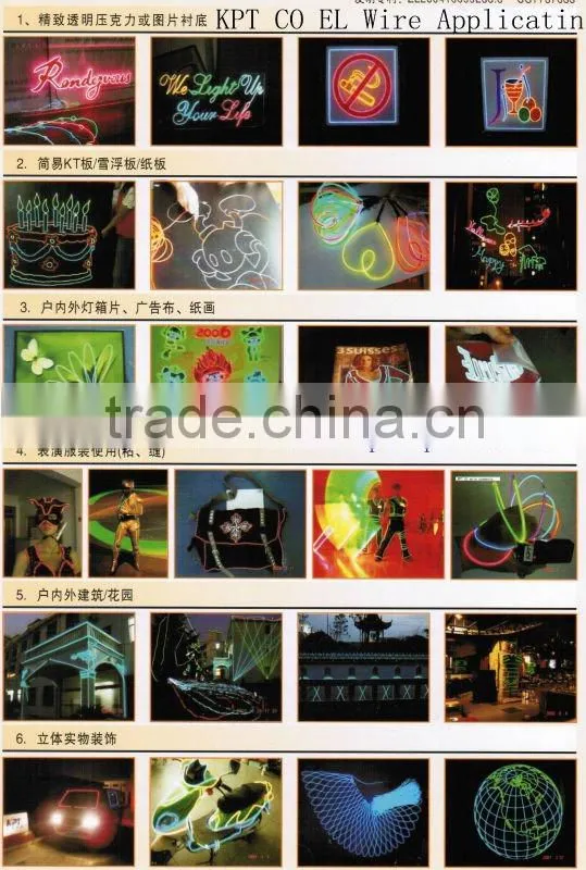Factory supply Auto, car, bike light decorative twinkle 12V inverter EL wire, EL lamp