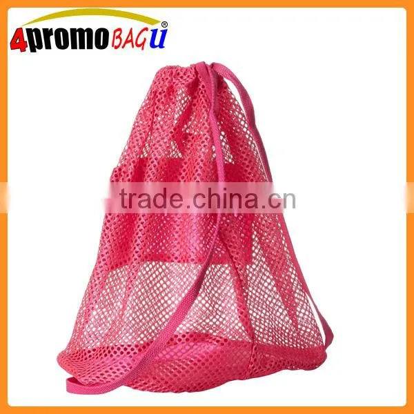 Promotional cheap drawstring mesh backpack bags for 2015