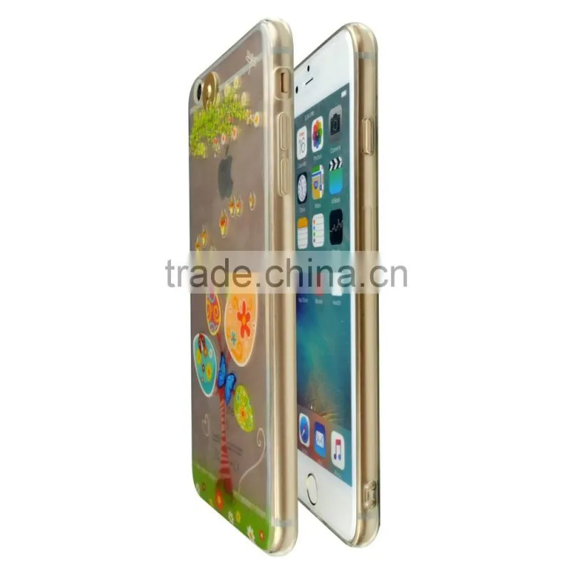 Hard TPU Colourful Flashlight 3D LOGO Mobile Phone Case For Apple IPhone 6 6s 6plus Phone Shell