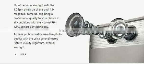 Original Huawei P9 5.2" Fingerprint MobilePhone Hisilicon Kirin955 Octa Core 3GB/4GB RAM 32GB/64GB ROM EMUI 4.1 12.0MP 1920*1080