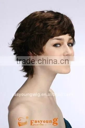New short women's synthetic lace wig for mum, mother wigs