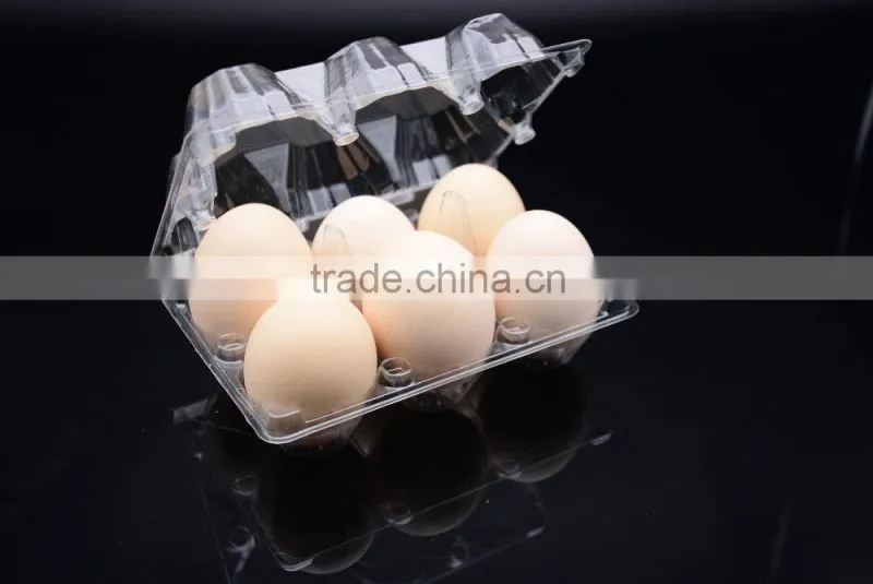 plastic egg box packaging for six cavities, egg tray for six cells, egg cartons for sale