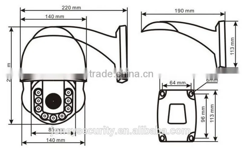 Outdoor 120M IR 18x zoom 2 megapixel 1080P SPEED DOME IP Camera PTZ