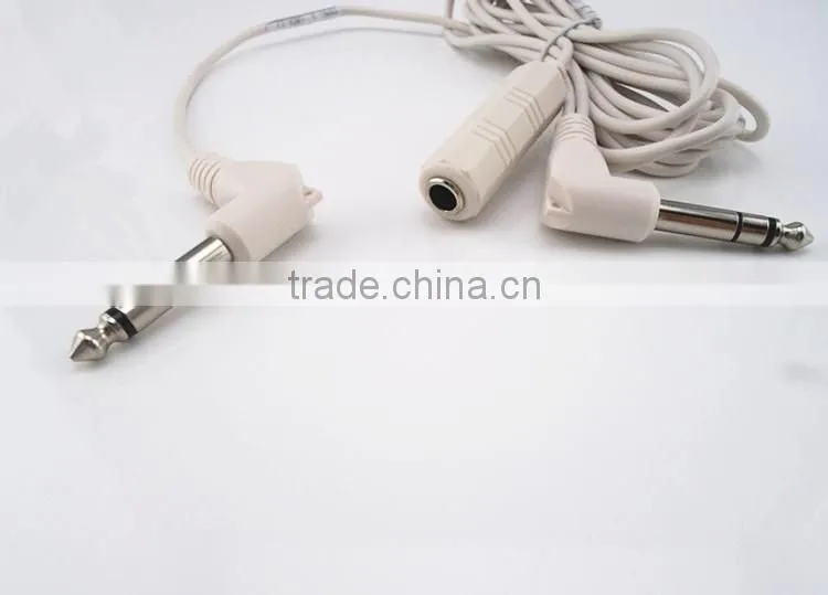 High quality 2 in 1 6.3mm nickel plated 3m medical switch electrode cable