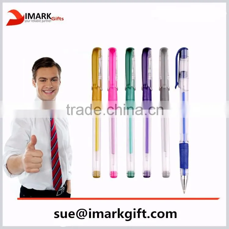 cheap plastic gel ink pen glitter gen ink pen for promotion