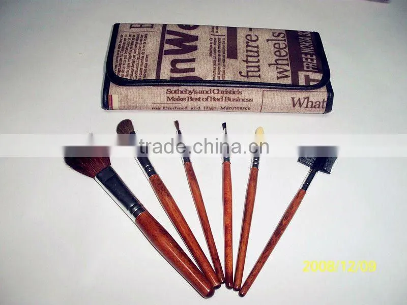 6pcs Wholesale Travel Cosmetic Brush Set With Makeup Brush Case