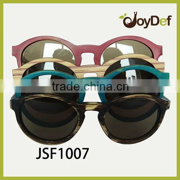 Newest design Bamboo Sunglasses with PC frame Wooden sunglasses Spring Arms small order