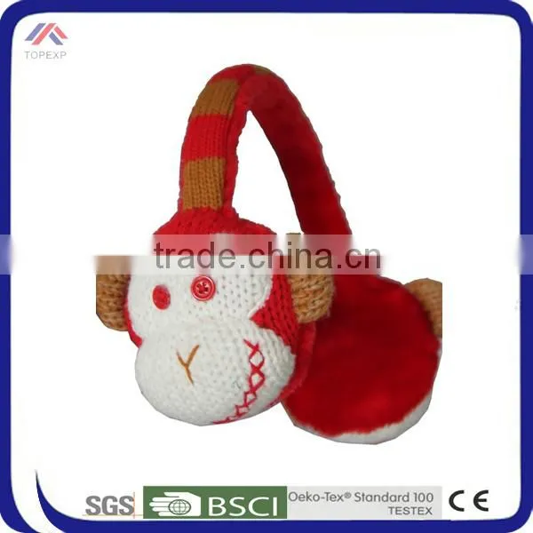 winter warm cute earmuff funny shape knitted earmuff