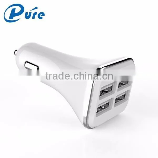 OEM 5.2A/6.8A intelligent recognition car charger premium 4 usb car charger for mobile phones