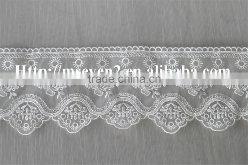 good price 9cm natural tulle polyester lace fabric for sale