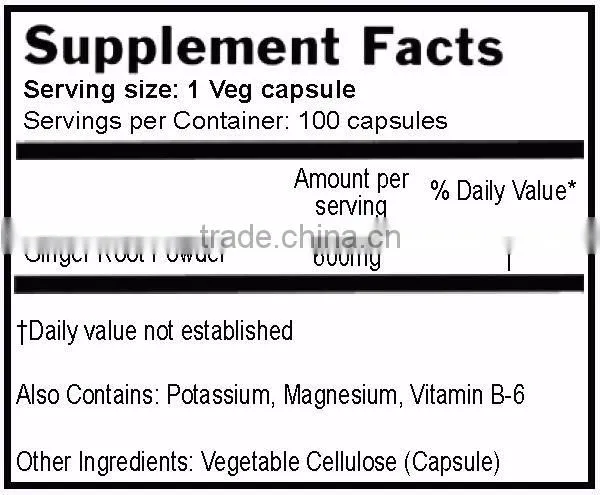 Organic Ginger Capsules - 600mg