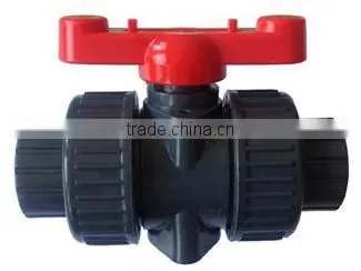 Plastic Pipes PVC Double Union Water Ball Valve with Red Handle