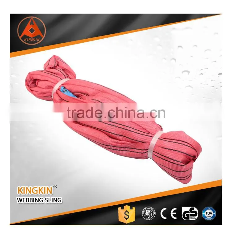 5 Ton high quality red color code flat webbing sling/ round webbing sling/ webbing sling for lifting